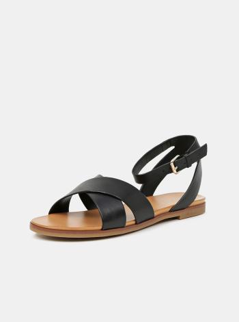 Čierne dámske kožené sandále ALDO Wialia