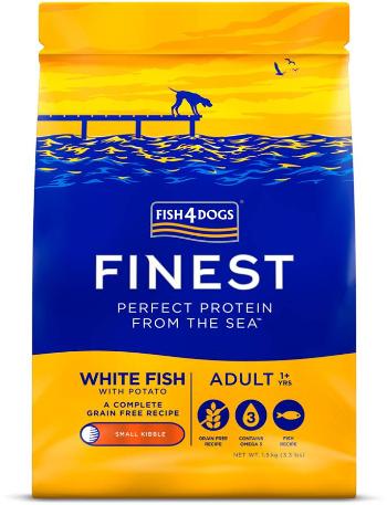 FISH4DOGS Granule malé pre dospelých psy Finest biela ryba so zemiakmi 1,5kg, 1+