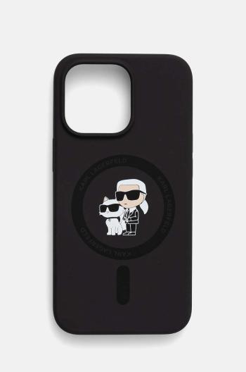 Puzdro na mobil Karl Lagerfeld iPhone 13 Pro / 13 6.1 čierna farba, KLHMP13LSCMKCRHK