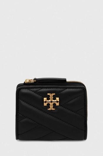 Kožená peňaženka Tory Burch dámska, čierna farba