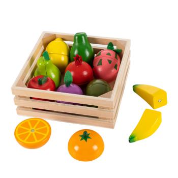 Drevená sada ovocie v debničke fruit set with box