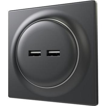 Fibaro Walli USB zásuvka matný antracit (FGWU-021-8)