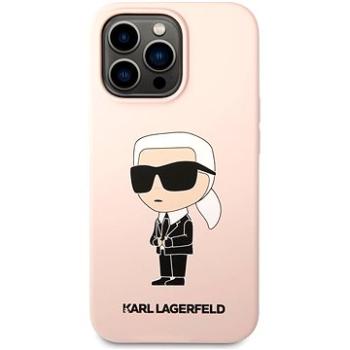 Karl Lagerfeld Liquid Silicone Ikonik NFT Zadný Kryt pre iPhone 13 Pro Max Pink (KLHCP13XSNIKBCP)