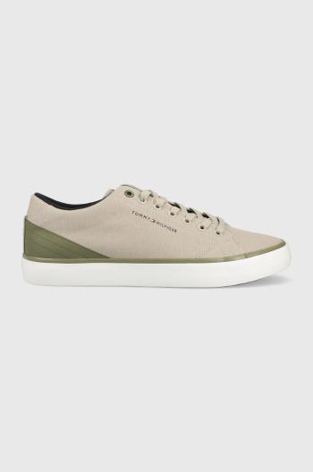 Tenisky Tommy Hilfiger TH HI VULC CORE LOW CANVAS béžová farba, FM0FM04737