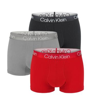 Calvin Klein - boxerky 3PACK modern structure red and gray - limitovaná edícia-XXL (111-115 cm)