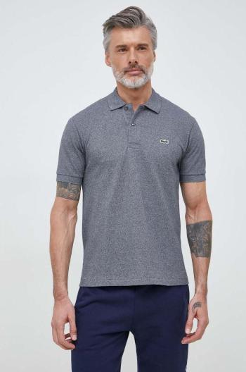 Bavlnené polo tričko Lacoste šedá farba, melanžové