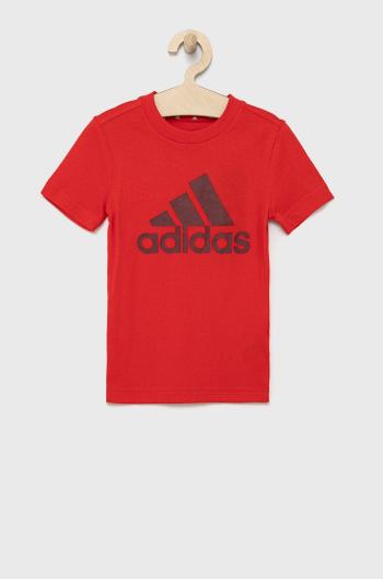 Detské tričko adidas Performance HE9280 červená farba, s potlačou