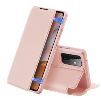 DUX DUCIS Skin X knižkové kožené puzdro na Samsung Galaxy A72 4G, ružové