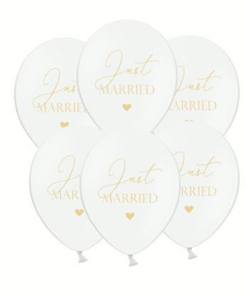 Balón biely - Just Married  50 ks