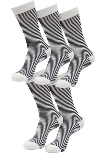 Urban Classics Fine Stripe Socks 5-Pack whitesand/black - 43–46