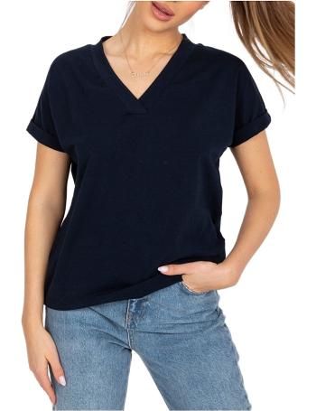 Modré dámske bavlnené tričko severine vel. L/XL