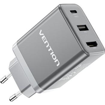 Vention USB-C + USB-A + HDMI GaN Laptop + Nintendo Switch Dock (60 W/5 W/4 K@60 Hz) Gray (FJAH0-EU)