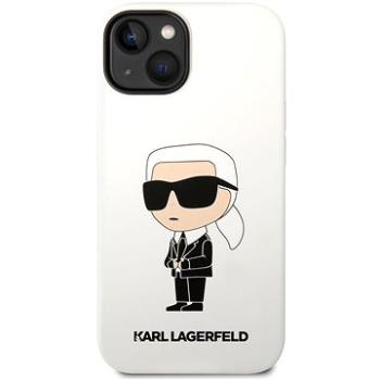 Karl Lagerfeld Liquid Silicone Ikonik NFT Zadný Kryt pre iPhone 14 White (KLHCP14SSNIKBCH)