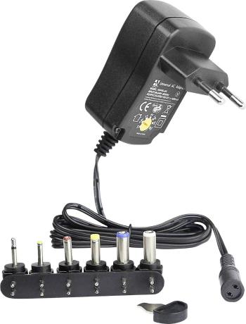 HN Power HNP06-UNI zásuvkový adaptér s redukciami, nastaviteľný 3 V, 4.5 V, 5 V, 6 V, 7.5 V, 9 V, 12 V 0.6 A 7.2 W
