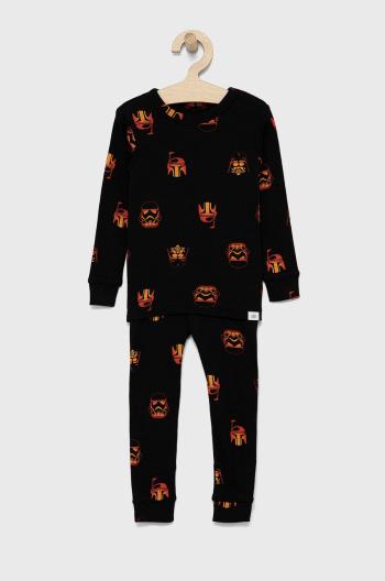Detské bavlnené pyžamo GAP x Star Wars čierna farba, vzorované