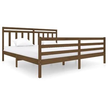 Rám postele medovo hnedý masívne drevo 200 × 200 cm, 3100677