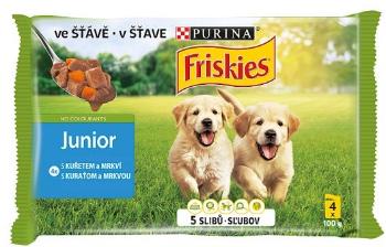 FRISKIES JUNIOR Dog Multipack 10(4x100g) - s kuraťom a mrkvou v šťave