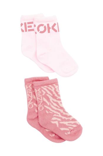 Detské ponožky Kenzo Kids ružová farba