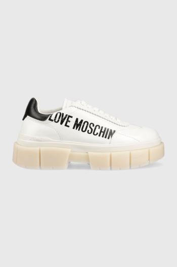 Kožené tenisky Love Moschino Sneakerd Belove 65 biela farba, JA15666G1G