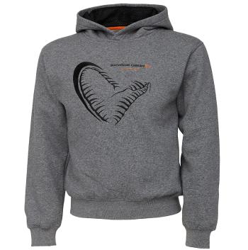 Savage gear mikina junior jaw hoodie grey melange - 14-16 rokov