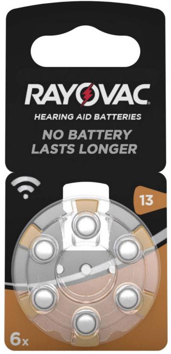 Rayovac Hearing Aid Batteries 13 Bli 6 gombíková batéria  ZA 13 zinkovo-vzduchová 310 mAh 1.4 V 6 ks