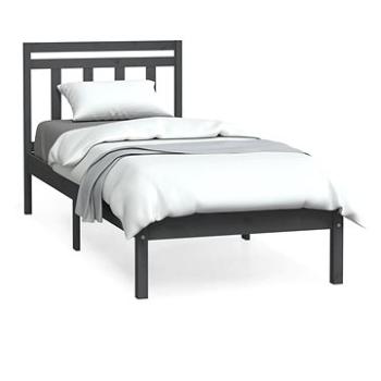 Rám postele sivý masívne drevo 90 × 190 cm Single, 3100556