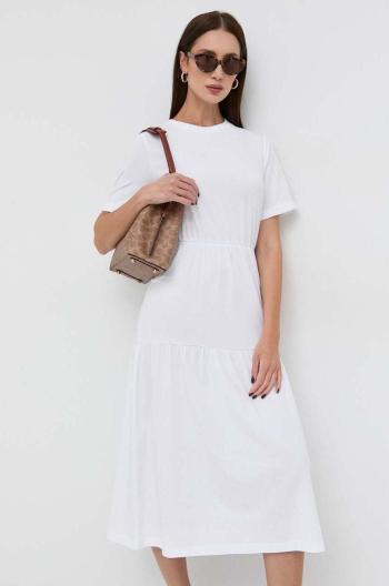 Šaty Max Mara Leisure biela farba, midi, áčkový strih