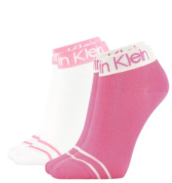 CALVIN KLEIN - 2PACK pink combo coolmax členkové ponožky-UNI