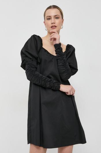 Šaty Notes du Nord Fawn čierna farba, mini, rovný strih