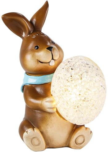 LED dekoratívna figúrka zajac s veľkonočným vajcom