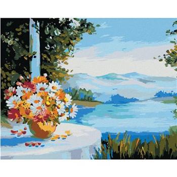 Maľovanie podľa čísel – Dom pri mori s kvetmi na stole (HRAbz33210nad)