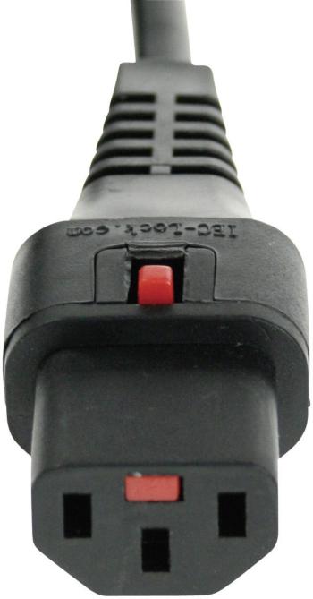 Kash  bezpečnostné konektor IEC C13 zásuvka 10 A - uhlová zástrčka s ochranným kontaktom  čierna 2.00 m 1 ks