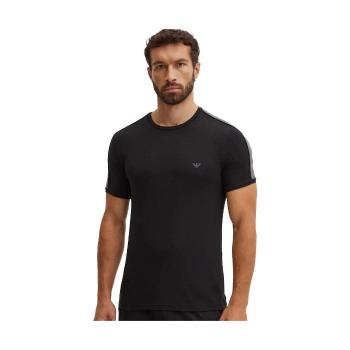 Emporio Armani  Lounge Tape Crew T-Shirt Black  Tričká a polokošele Čierna