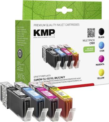 KMP Ink náhradný Canon CLI-551 kompatibilná kombinované balenie foto čierna, zelenomodrá, purpurová, žltá C90V 1520,0050