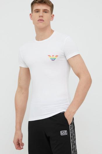 Tričko Emporio Armani Underwear pánske, biela farba, s potlačou