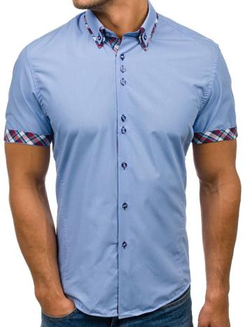 Blankytná pánska košeľa s krátkymi rukávmi BOLF 6540