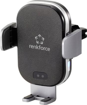 Renkforce RF-4470380 upevnenie na ventilačnú mriežku držiak mobilu do auta s funkciou indukčného nabíjania 91 - 59 mm 6.