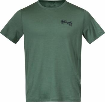 Bergans Graphic Wool Tee Men Dark Jade Green/Navy Blue S