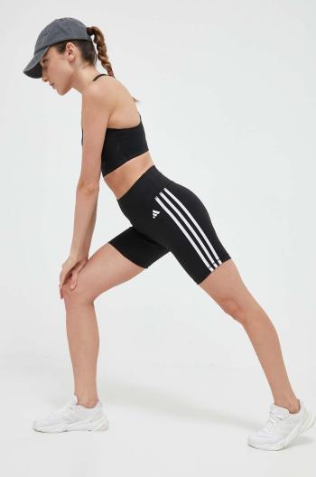 Tréningové šortky adidas Performance Training Essentials dámske, čierna farba, s nášivkou, vysoký pás