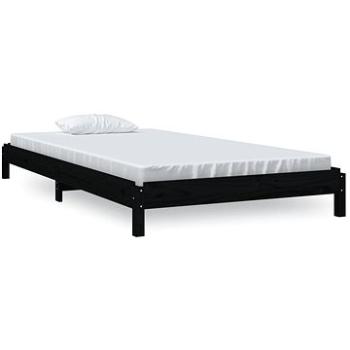 Stohovateľná posteľ čierna 100 × 200 cm masívna borovica, 820391