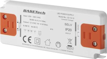 Basetech LD-12-12 napájací zdroj pre LED  konštantné napätie 12 W 1 A  schválenie nábytku, prepätia, montáž na nehorľavo