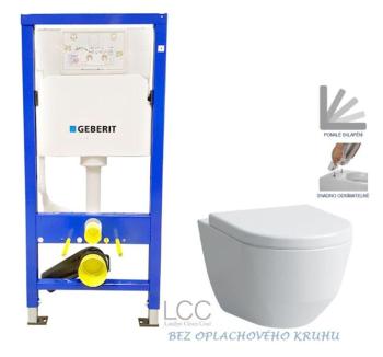 GEBERIT DuofixBasic bez tlačidla + WC LAUFEN PRO LCC RIMLESS + SEDADLO 458.103.00.1 X LP2