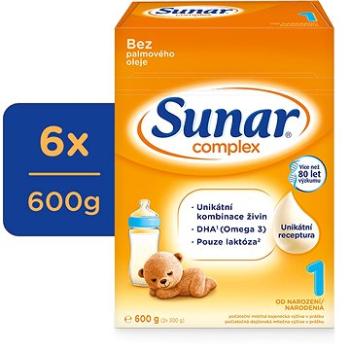 Sunar Complex 1 počiatočné dojčenské mlieko, 6× 600 g (8592084416591)
