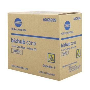 Konica Minolta originál toner A0X5255, yellow, 5000str., TNP-51Y, Konica Minolta Bizhub C3110, O, žltá