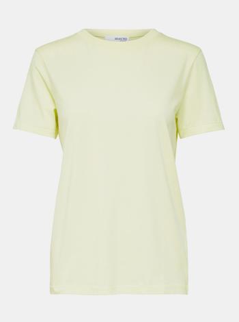 Svetložlté basic tričko Selected Femme Perfect