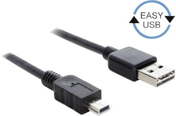 Delock #####USB-Kabel USB 2.0 #####USB-A Stecker, #####USB-Mini-B Stecker 3.00 m čierna obojstranne zapojiteľná zástrčka