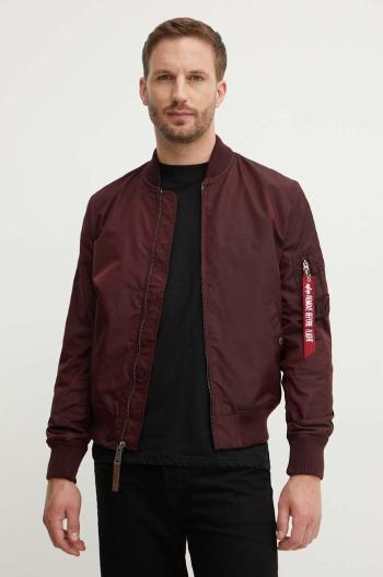 Bunda Alpha Industries pánska, bordová farba, prechodná