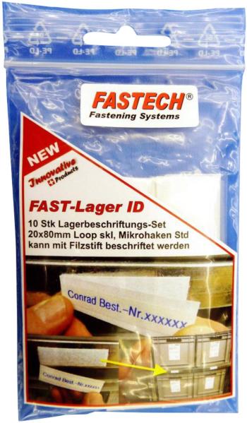 FASTECH® 610-010-Bag štítok na suchý zips lepiaci biela 10 ks