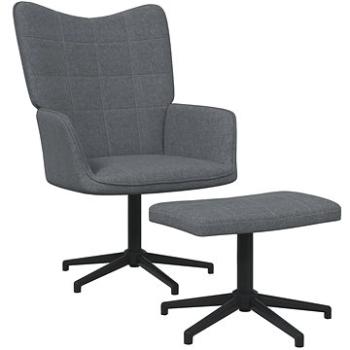 Relaxačné kreslo so stoličkou tmavo sivé textil, 327975