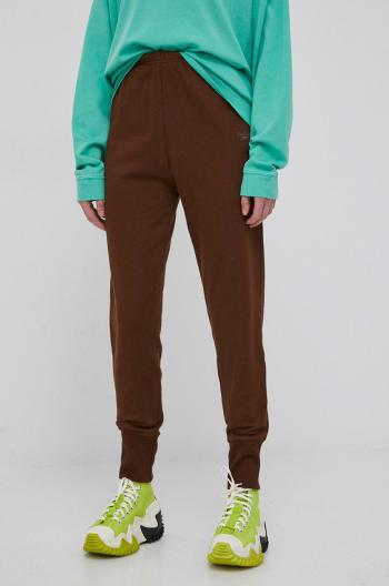 Bavlnené nohavice Reebok Classic H46816 dámske, hnedá farba, jednofarebné